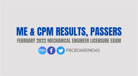 FULL RESULTS: February 2022 Mechanical Engineer ME, CPM board ex.